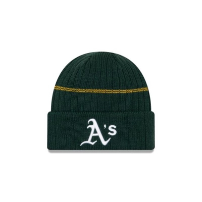 Green Oakland Athletics Hat - New Era MLB Sport Knit Beanie USA4879013